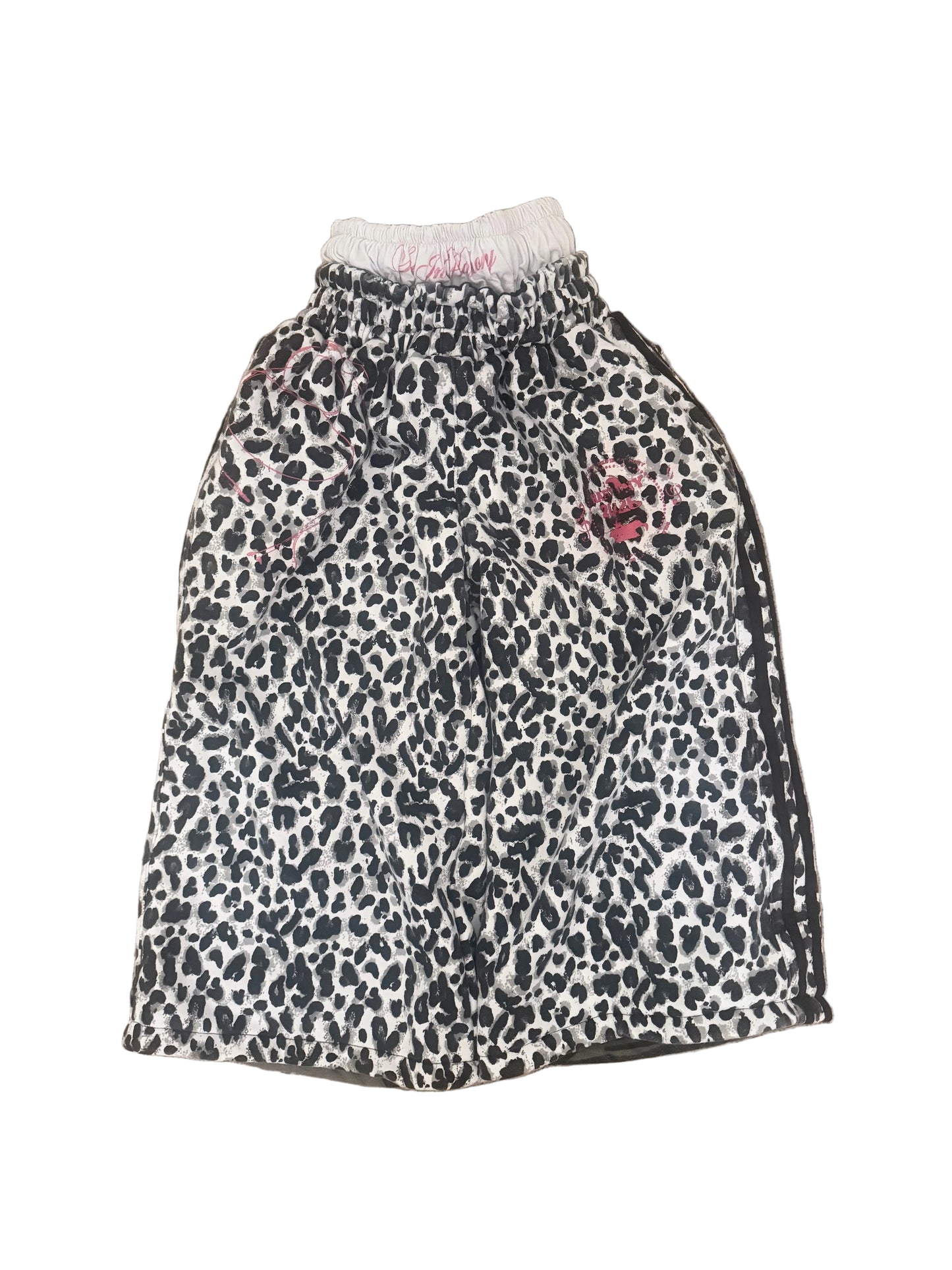leopard + camo sweatshorts (reversible)